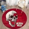 Tapijten Skull Terror Art HD Gedrukt Rond Tapijt Kinderen Woonkamer Mat Vloermat Yoga Mat Slaapkamer Stoel Non Slip Mat Nieuwjaarscadeau R230717