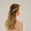 Bridal Hair Accessories Wedding Dress Headdress Ins Insert Comb Zircon Flower Hair Comb Girl Women Gift L230704