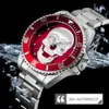 Andra klockor Skmei Men's Quartz Skull Watch Men rostfritt stål skelett kreativa klockor manlig klocka vattentät armbandsur relogio masculino 230716