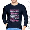 Mäns hoodies de flesta människor möter aldrig sina hjältar rosa för mamma hoodie långärmad moder bröstcancer