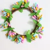 Dekorative Blumen 2023 Frühling Ostern Beere Kerzenkränze Halter Kleiner Kerzenständer Ring Girlande Tischdekoration Hochzeit Party Zuhause