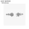 Fit Original Luxury 925 Sterling Silver Authentic Flowers Pan Earrings for Women Pandora Fashion Jewelry Wedding Gift