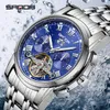 Wristwatches Product 7006 Men's Fully Automatic Mechanical Steel Belt Watch Sanda Fashion Calendar Hollow