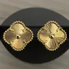 Classico quadrifoglio con bottone a pressione in oro multicolori orecchino di design gioielli da donna regalo di San Valentino per la fidanzata con scatola