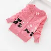 2022 New Fashion Children Cardigans 소녀의 사랑스러운면 스웨터 3-16 년 어린이 스웨터 패션 면화 카디건 K8518 L230625