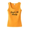 Women's Tanks Spank Me Daddy Print Tank Top Adult Humor Fun Flirty Harajuku Yoga Sports Workout Sleeveless Gym Tops