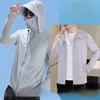 Men's Jackets Thin Section Riding Sun Protection Breathable Jacket UV Quick-drying Ice Casual Outdoor Zipper Hood A102