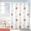 Chuveiro 180cm frutas impressas cortina de banheiro branca para menina à prova d'água com decoração de banho de 71 polegadas