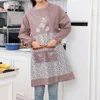 Fashion Women Kitchen Apron Long Sleeve Apron Cooking Baking Restaurant Workwear Waterproof Household Cleaning Tools BBQ Bib L230620