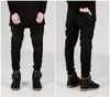 Herren Jeans Herren Biker Motorrad Slim Fit gewaschen gelb schwarz grau blau Moto Jeans Denim Skinny Elastichosen Jogger für Männer