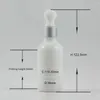 Bottiglie di stoccaggio Contenitore per imballaggio ricaricabile Flacone cosmetico 50 ml Argento opaco Contagocce Vetro Opale bianco