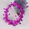 Kerstdecoratie Draad Garland-7.5mm Glinsterende Colorfol-Star Shaped Tinsel Wire Garland voor Kerstbomen Bruiloft Verjaardag Feest Feestelijk Ornament