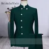 Мужские костюмы Bridalaffair Элегантный темно -зеленый курт