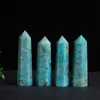 1pc Natural Crystal Point Amazon Crystal Tower Healing Reiki Obelisk Polished Quartz Wand Tower Ornament for Home Decoration Gift