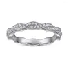 Cluster Rings Nueva Llegada S925 Anillo De Plata Twist Love Eternity Full Diamond Body Femenino Fabricante Al Por Mayor