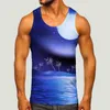 Men's Tank Tops Tee Long Sleeve Men Fashion Spring Summer Casual Sleeveless O Neck Printed Blouse Layering Shirt Pack