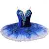 Desgaste de Palco Royal Blue Bird Grad Professional Ballet Tutu Competiton Saia Feminina Rosa Clássico Traje Vestido Para Meninas