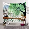 Gedroogde Bloemen Vintage Chinese Landschap Tapijt Stof Seizoen Muur Opknoping Deken Strandlaken Grote Mat Yoga Sprei Tapijt 230717