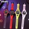 Нарученные часы Smael Sport Digital Watch Men Men Fashion Электронный хронограф Кварц Водонепроницаемые наручные часы с Auto Date Week Alarm 8063 Red