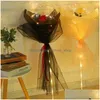 Decorative Flowers Wreaths Led Luminous Balloon Rose Bouquet Helium Transparent Ballons Wedding Birthday Party 2021 Happy Year Chr Dhdur