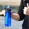 Bouilloire d'eau de bouteille de système de filtration d'épurateur d'eau avec le filtre, bouteille d'eau portative, pour l'urgence extérieure de survie de camping