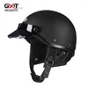 Мотоциклетные шлемы GXT Half Face Korea Style Motor Helmet Vintage Dot, одобренный пилотный кафе гонщик летний катание