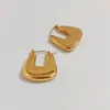 Oorringen Classy Small Thick Chunky 18k Gold Plated Stainless Steel Square Hoops Elegant voor vrouwen