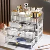 Boxes Storage Makeup Holder Large Capacity Portable Girl Transparent Bathroom Counter Organizer With 3 Drawers Cosmetics Rack