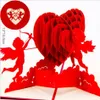 Amour 3D Pop UP Cartes Saint Valentin Cadeau Carte Postale avec Enveloppe Autocollants Invitation De Mariage Cartes De Voeux Anniversaire pour Elle GB6298U