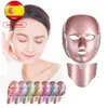 Ansiktsvårdsenheter 7 Färg LED Mask Pon Therapy Anti Acne Wrinkle Whiten Skin Rejuvenation Beauty Machine 230617