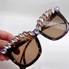 Zonnebril 2023 Diamant Dames Merk Designer Feest Bril Strass Seizoen Parel Brillen Lunette De Soleil Femme