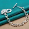 925 Sterling Silber Zwei Herz Anhänger Armband Kette Für Frauen Mann Hochzeit Verlobung Mode Charme Party Schmuck