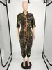 Women's Plus Size Jumpsuits Rompers Sexy Camouflage Printing Women Loose Jumpsuit 4XL 5XL Half Sleeves Leisure Rompers Casual Bodysuit Cargo Pants 230715