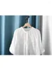 Women's Blouses Lamtrip Unique Retro Pleated Ruffled Collar Half Sleeve Cotton Yarn Floral Shirt Blouse 2023 Summer