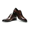 Männer Kleid Schuhe Designer Social Mit Anzug Luxus Leder Stilvolle Schnürung Verschleißfest Minimalistischen Stil Business zapato