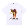 rhudes mens tシャツ販売高品質のテスデザイナーカジュアルファッション半袖ヨーロッパアメリカ人女性丸い首Tシャツ米国サイズS-xl 1r8j