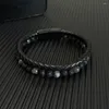 Charm Bracelets Corrente de Pulso Decoração Pulseira Acessórios Punk Masculino Mens Frisado Trançado