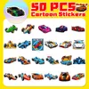 50pcs-packレーシングステッカー荷物用防水ビニールステッカー水ボトルラップトップカープランナースクラップブッキング電話Macワードローブドアウォールデカール