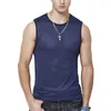 MENS TANK TOPS Män is Silk Vest Yttre slitage QuickDrying Mesh Hole Breattable Sleeveless T Shirts Summer Cool Beach Travel Tanks 230717