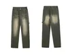 Jeans Masculino Estilo Americano Envelhecido Verde Exército Homens Retos Baggy Spring Solto Calça Cargo Pantalones Hombre Street Calças