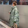 Women's Trench Coats Fashion Down Padded Jackets Clothing 2023 Cotton Winter Green Plaid Camouflage Parkas Jp278