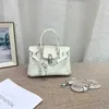 Lederen platina luxe handtas Himalayan diamant gesp tas grote capaciteit messenger tas himalayan witte diamanten tas krokodil patroon damestas