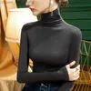 Women's Knits Tees Cashmere Brushed Turtle Neck Bottom Shirt Women's Basic Autumn/Winter Solid Long Sleeve T-shirt 2022 New Top Z230717