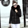 Women's Trench Coats 2023 Winter Women Warm Down Cotton Parka Coat Female Short Slim Solid Fur Collar Hooded Quilted Jacket Outwear Plus