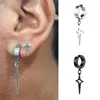 Rücken Ohrringe 1 Stück Edelstahl Punk Mann Clip On Ohrring Manschetten Geometrie Anhänger Baumeln Fake Hoop Piercing Huggies Ohrring Frauen