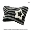 Czapki czapki/czaszki Y2K Gothic dzianin Hat Hajuku Little Devil Hat Striped Kobiety wiatroodporne zimowe ręcznie robione czapki 230717