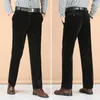 Pantaloni da uomo Business Pantaloni casual resistenti al freddo Cerniera con bottoni Fodera in pile ispessita da uomo Antigelo lungo