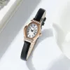Caijiamin- Diamond New Ladies Watch 20mm Retro Barrel Shell Quartz Watches Student Niche Roman Literary Temperament Old Wristwatch323M