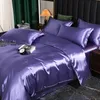 Zestawy pościeli jedwabisty czteroczęściowy zestaw w stylu europejskim Sleep Sleep Pure Duvet Cover 4pcs Bed 230717