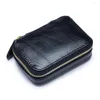 Cosmetic Bags Mini Leather Mouth Red Bag With Mirror Cowhide Data Cable Headset Female Jewelry Box Coin